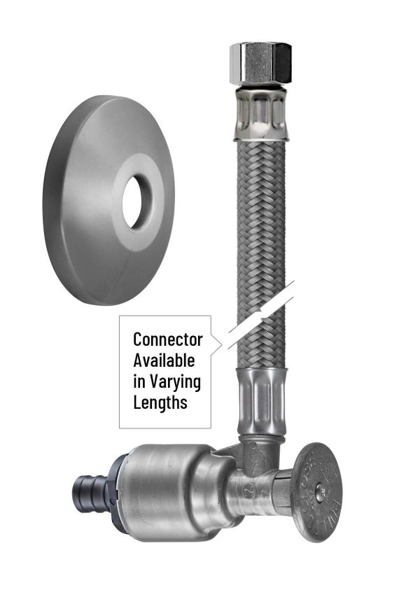 FlowTite® 4ALL® OnePiece Dishwasher Crimp Supply Stop Valve 1/2” Nom